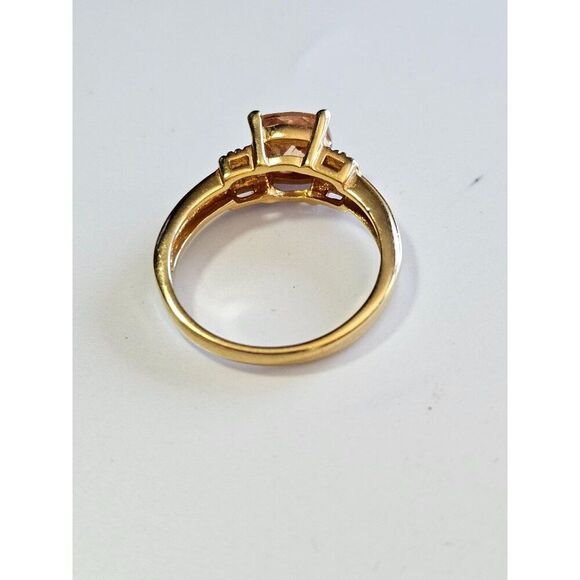 *Sale* Gold tone champagne colored rhinestone ring Size 9.5 - Picture 9 of 11